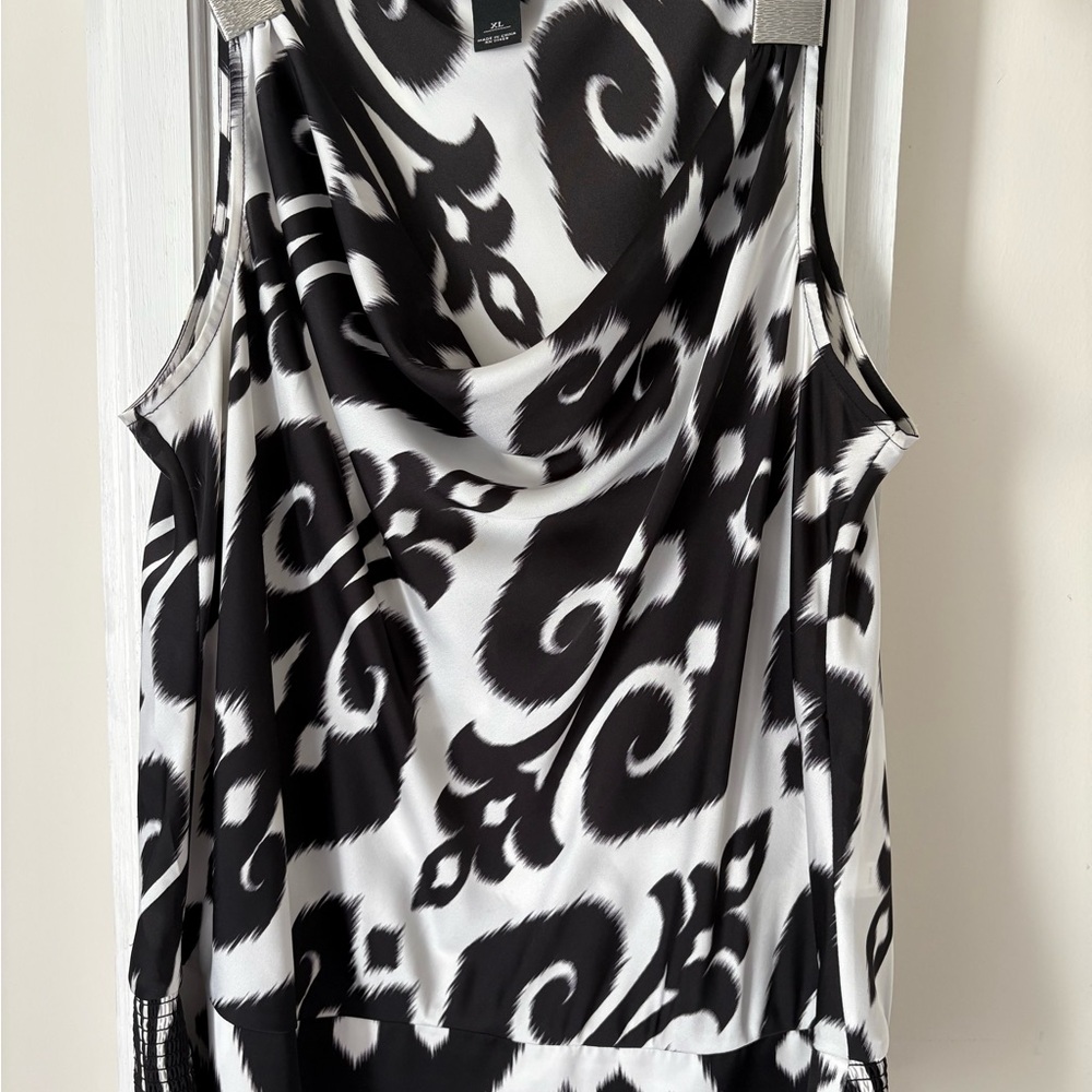 White House Black Market Black Draped Tank Top
